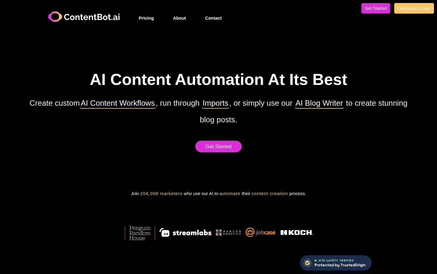 ContentBot.ai 页面快照